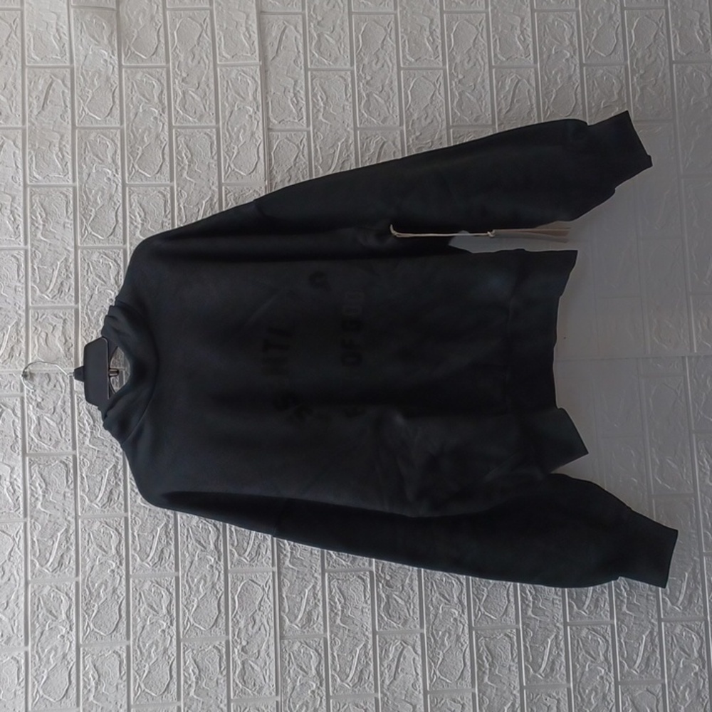 New ESSENTIALS Fear Of God Essentials Hoodie Black Sz M